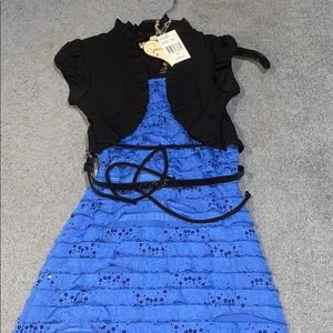 Girls formal black and blue dress
